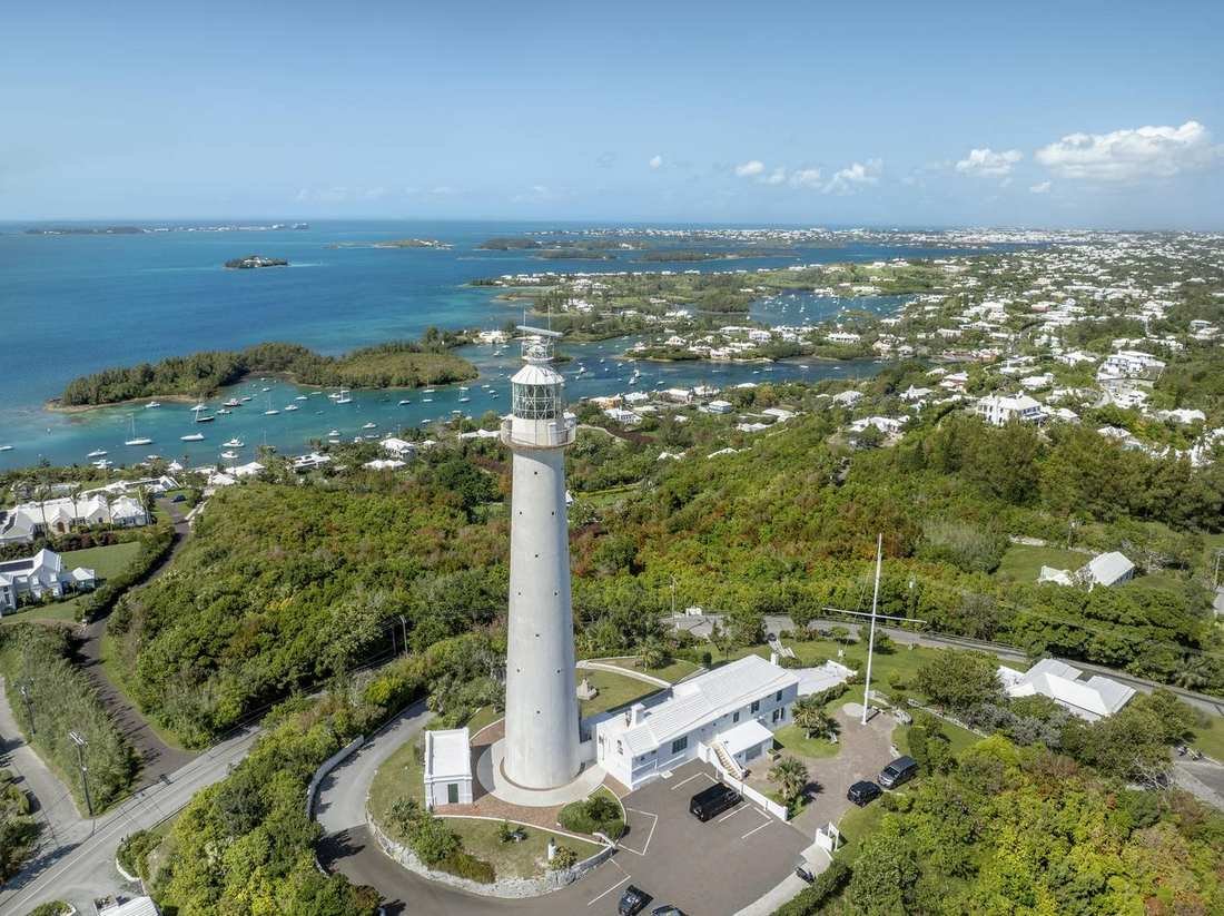 Gibbs Hill lighthouse above Bermuda's harbors and islands