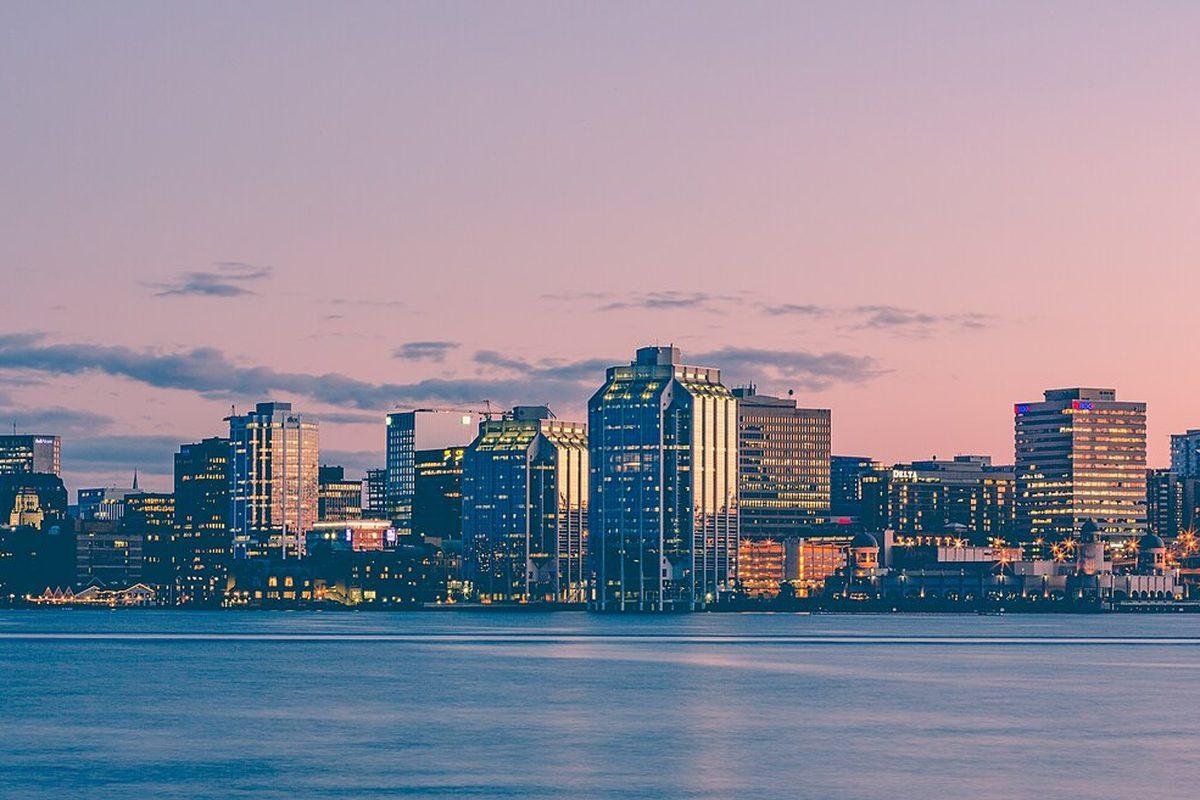 Halifax harbor and the colorful waterfront buildings