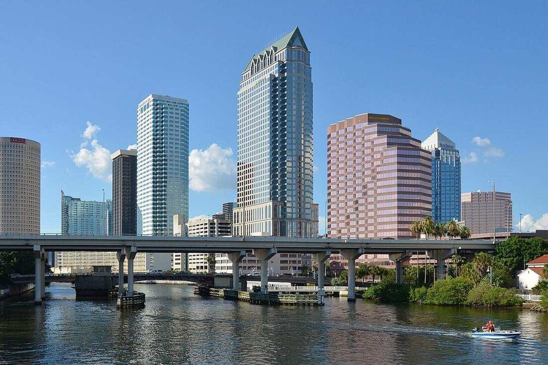 Tampa skyline on the bay
