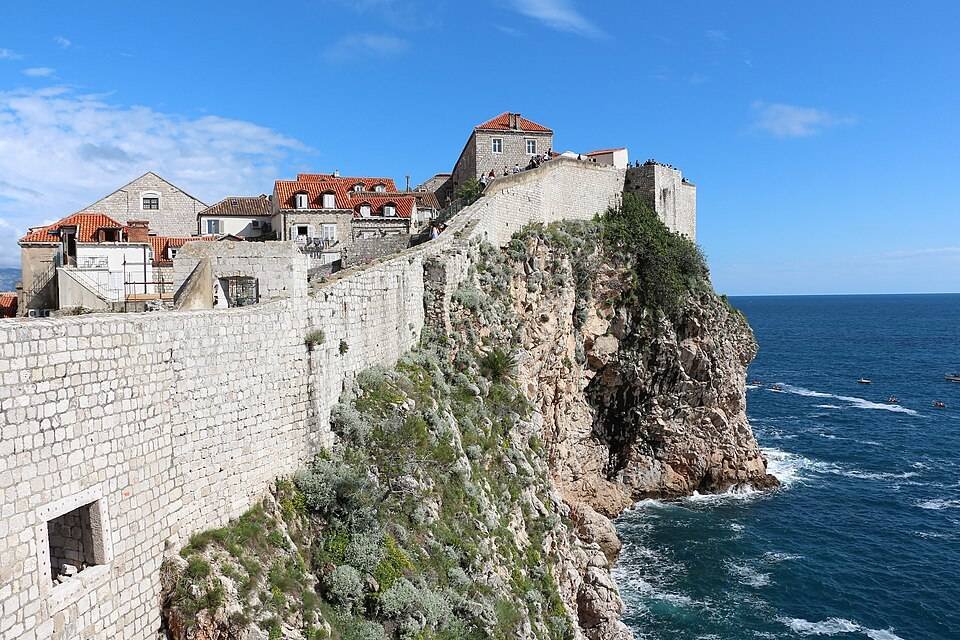 The city walls of Dubrovnik above the Adriatic