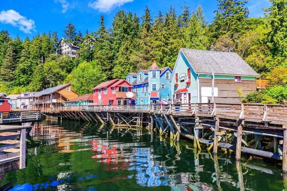 Creek Street in Ketchikan, built over the water